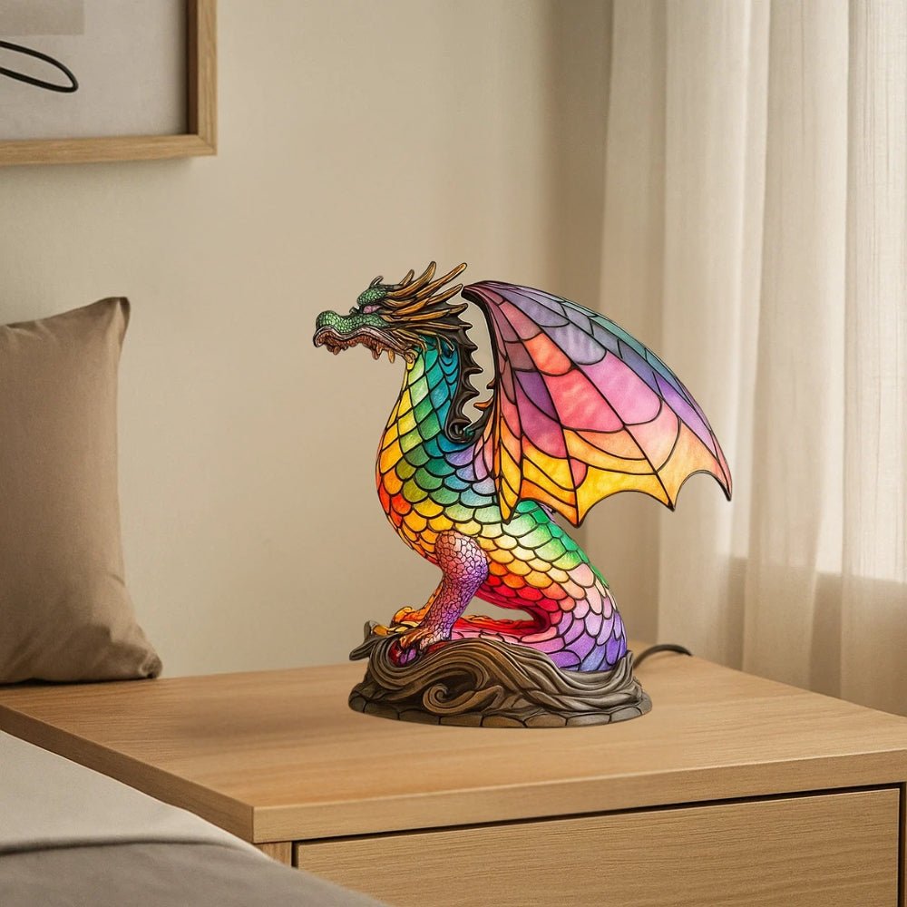 Artistic LED Nightlight with Stained Glass Effect DRAGON Nightlight - BlueFox