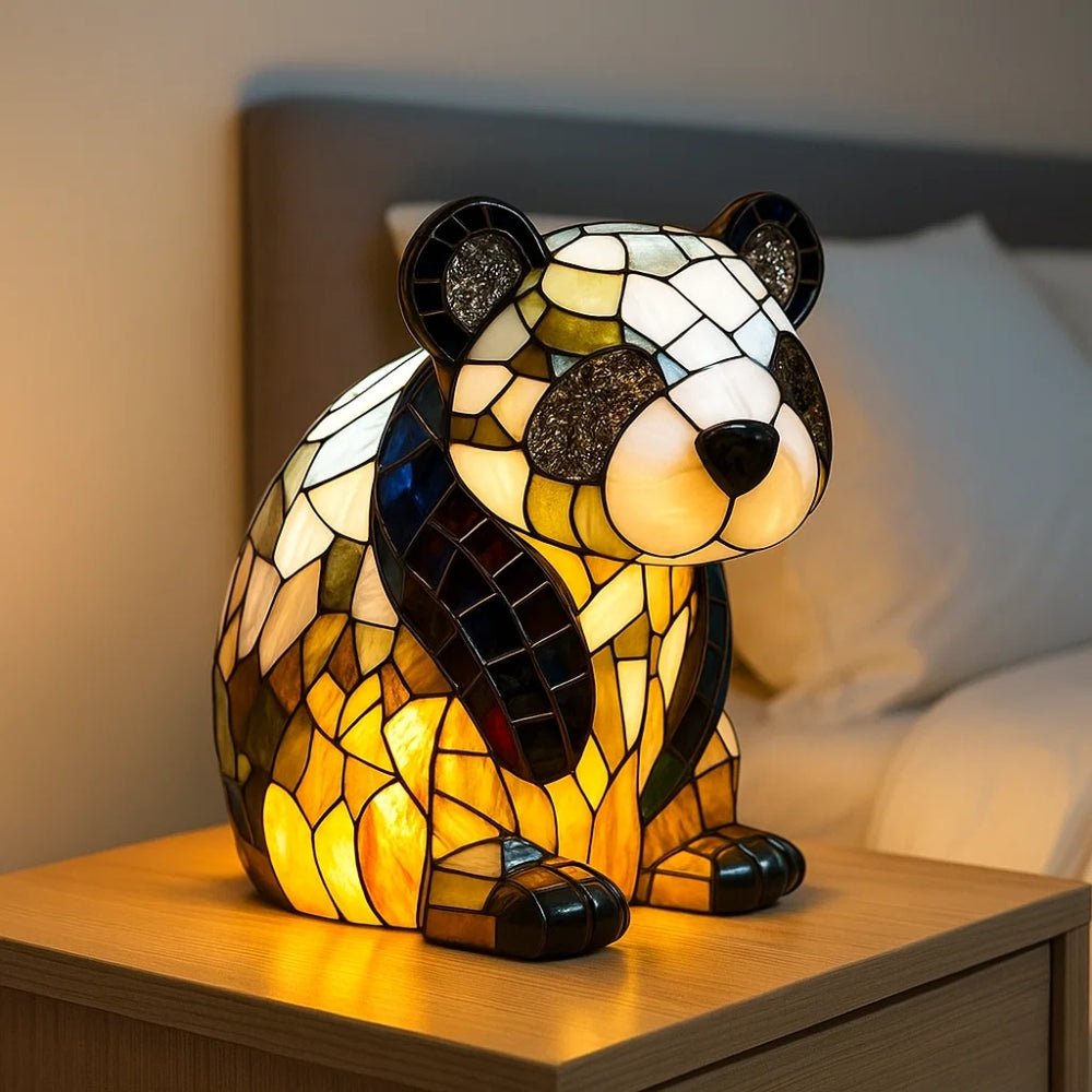 Artistic LED Nightlight with Stained Glass Effect LION Nightlight - BlueFox