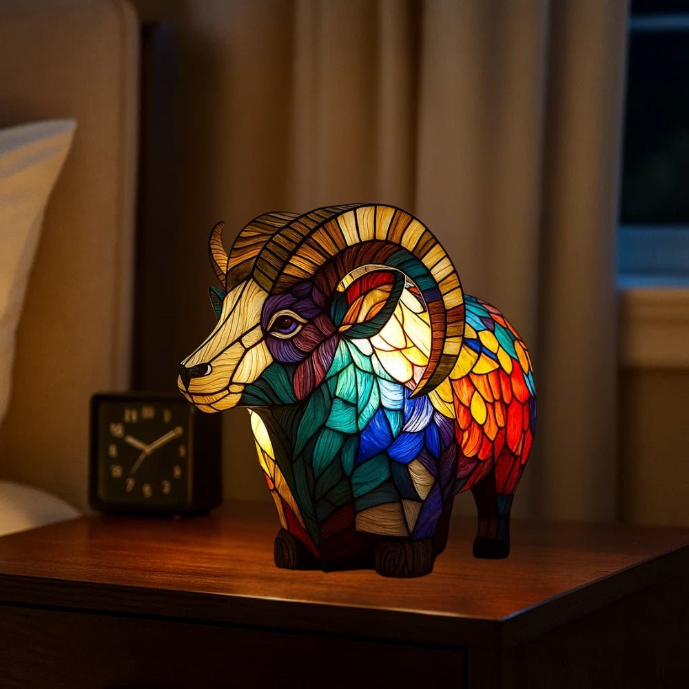 Artistic LED Nightlight with Stained Glass Effect SHEEP Nightlight - BlueFox
