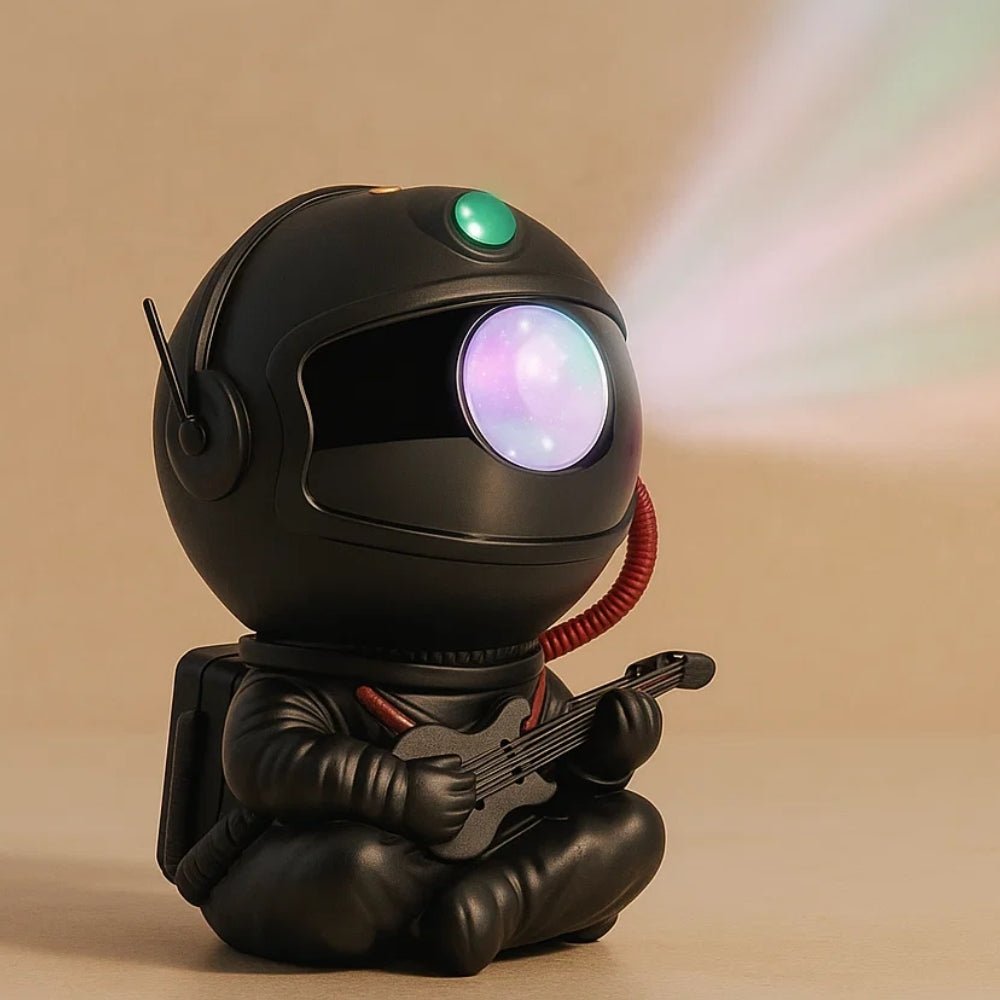 Astronaut Galaxy Night Light with Colorful Nebula Projection Black Guitar Nightlight - BlueFox