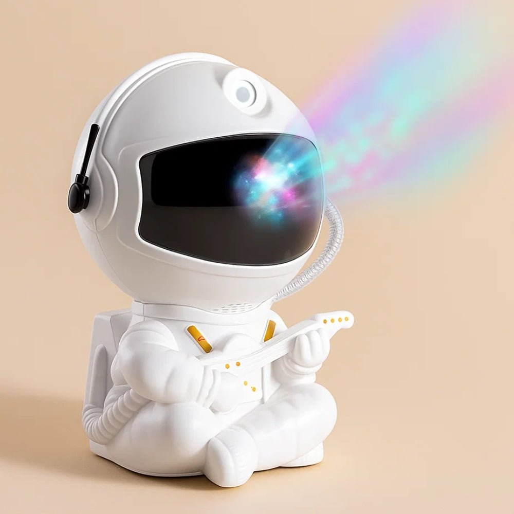 Astronaut Galaxy Night Light with Colorful Nebula Projection White Guitar Nightlight - BlueFox