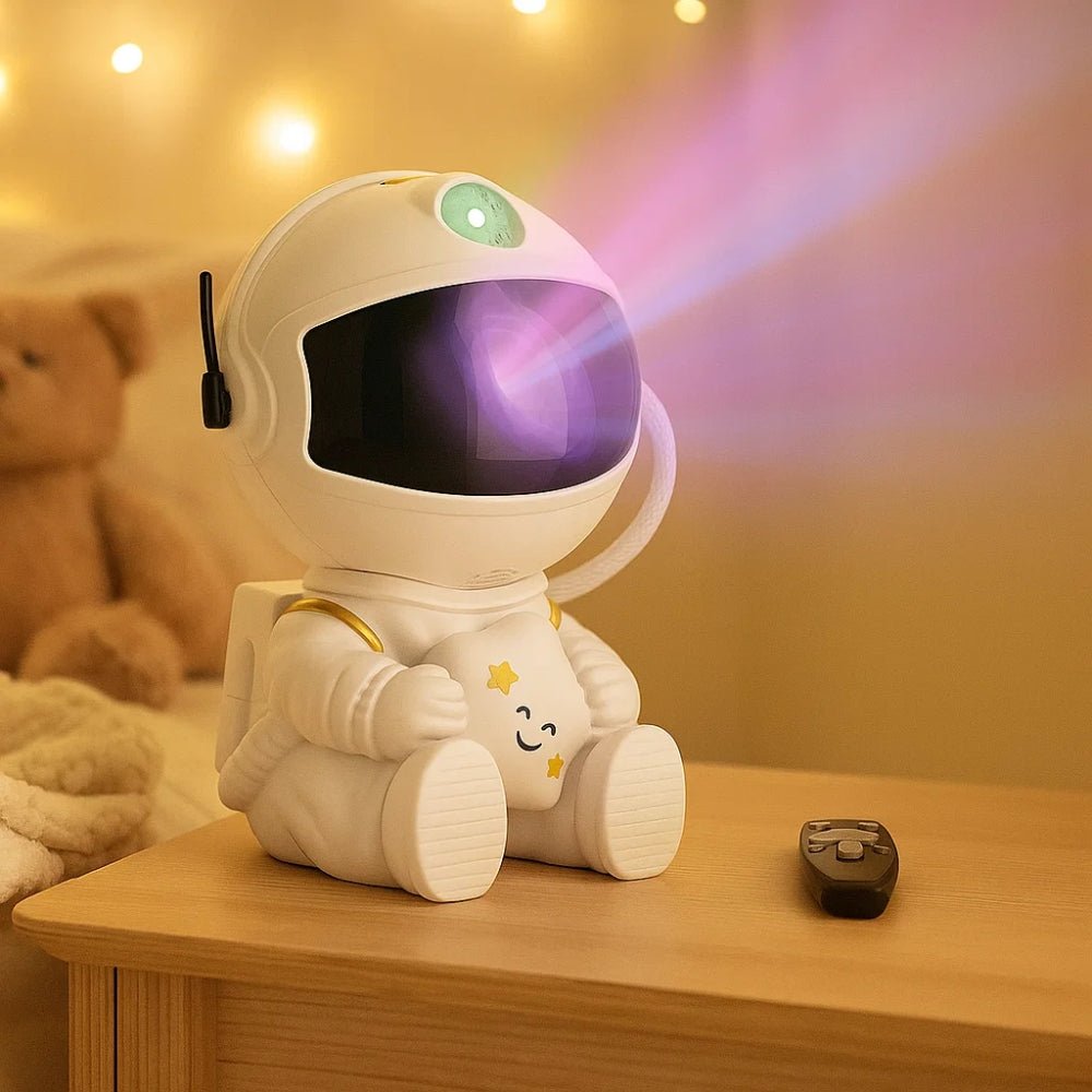 Astronaut Galaxy Night Light with Colorful Nebula Projection White Star Nightlight - BlueFox