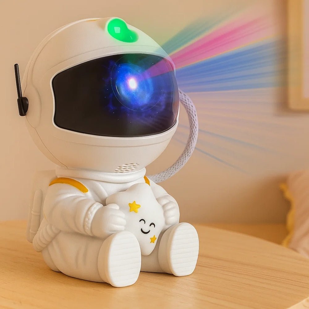 Astronaut Galaxy Night Light with Colorful Nebula Projection White Star Nightlight - BlueFox