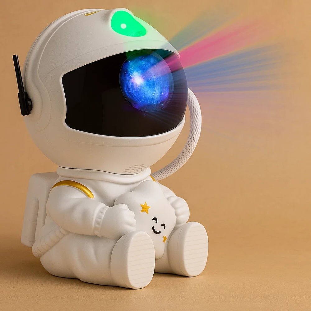 Astronaut Galaxy Night Light with Colorful Nebula Projection White Star Nightlight - BlueFox