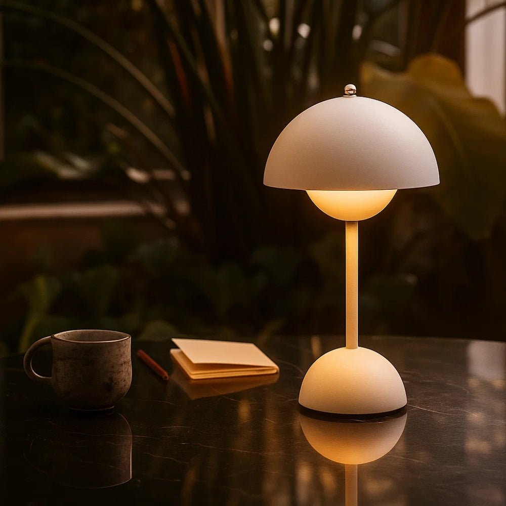 Elegant Table Lamp for Living Room White Nightlight - BlueFox