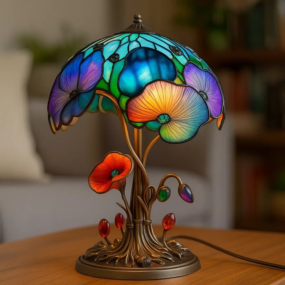 Enchanting Stained Glass Nightlight Lotus Leaf Nightlight - BlueFox