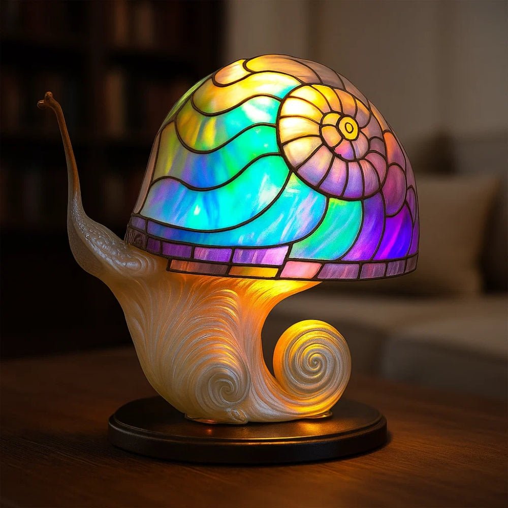 Enchanting Stained Glass Nightlight Snails Nightlight - BlueFox
